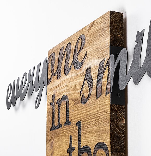ASIR Nástěnná dekorace dřevo EVERYONE SMILE 95 x 58 cm