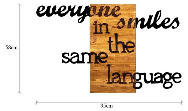 ASIR Nástěnná dekorace dřevo EVERYONE SMILE 95 x 58 cm