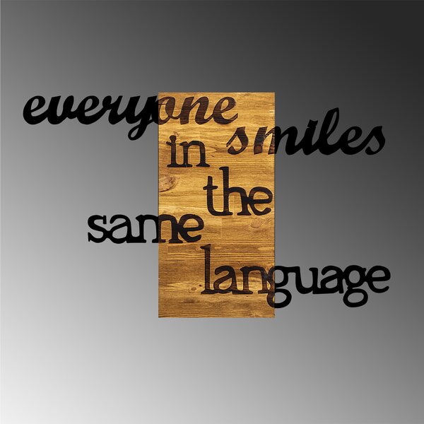 ASIR Nástěnná dekorace dřevo EVERYONE SMILE 95 x 58 cm