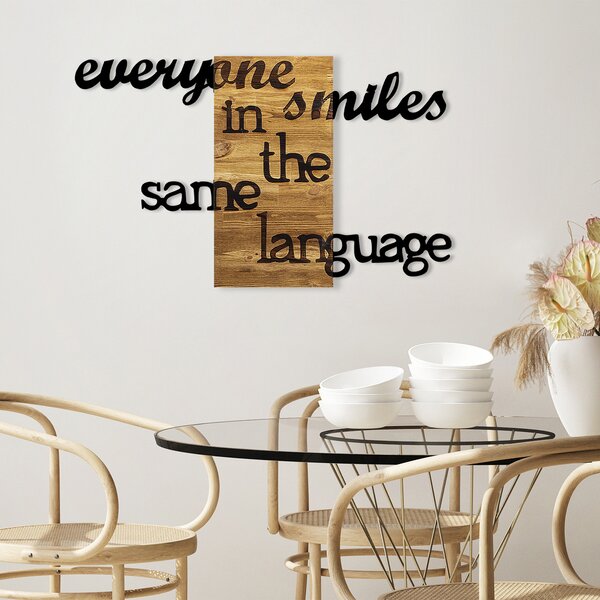 ASIR Nástěnná dekorace dřevo EVERYONE SMILE 95 x 58 cm