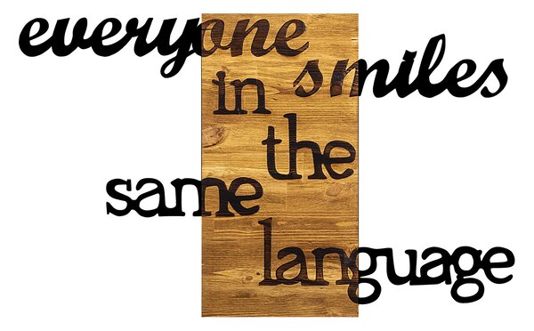 ASIR Nástěnná dekorace dřevo EVERYONE SMILE 95 x 58 cm
