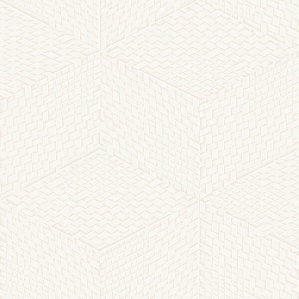 Bílá 3D geometrická vliesová tapeta na zeď, TP422951, Exclusive Threads, Design ID