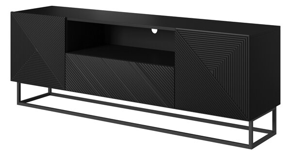 TV stolek Asha 167 cm na kovovém podstavci - černý mat