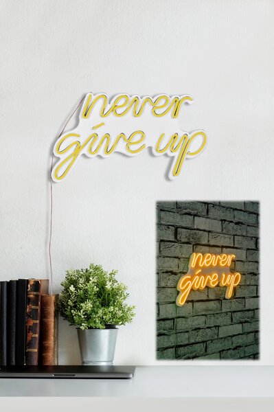 ASIR Dekorativní LED osvětlení NEVER GIVE UP oranžová