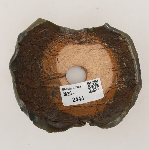 E-bonsai Keramická Skořápka 10,5 x 8,5 x 6 cm hnědozelená