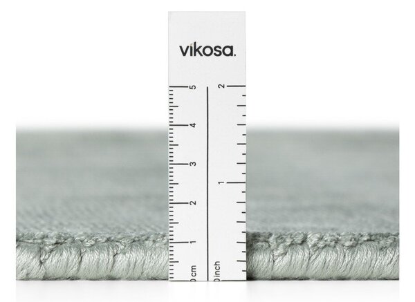 Světle modrý ručně tkaný kulatý koberec z viskózy ø 120 cm Noemi – Vikosa