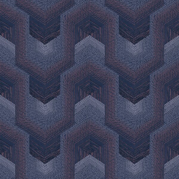 Fialová geometrická vliesová tapeta na zeď, TP422916, Exclusive Threads, Design ID