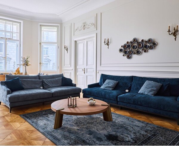 Modrý vlněný koberec 100x180 cm Difida – Agnella