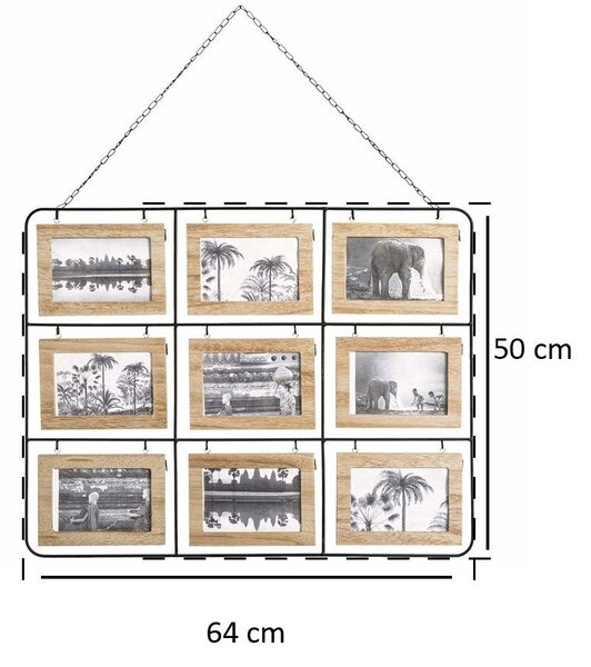 Závěsný fotorámeček na 18 fotografií, moderní fotorámeček, oboustranný