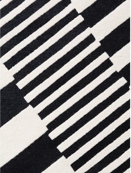 Černobílý ručně tkaný vlněný koberec 120x180 cm Stryve Flux – Elle Decoration