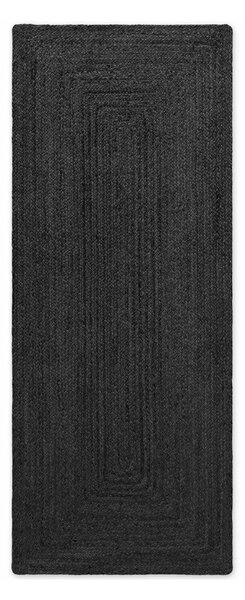 Černý oboustranný/ručně tkaný jutový běhoun 80x200 cm Juno – Hanse Home