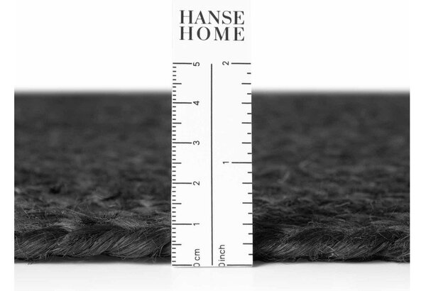 Černý oboustranný/ručně tkaný jutový běhoun 80x200 cm Juno – Hanse Home
