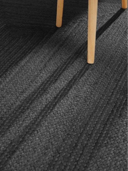 Černý oboustranný/ručně tkaný jutový běhoun 80x200 cm Juno – Hanse Home