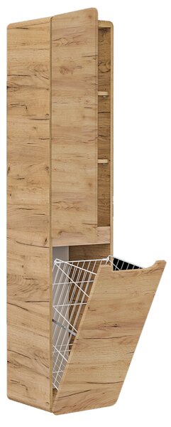 Koupelnová vysoká skříňka s prádelním košem ARUBA CRAFT