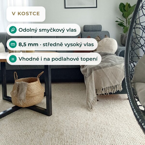 BT Carpet, Kusový koberec Wolly 102843, 60x90, bílá, ložnice