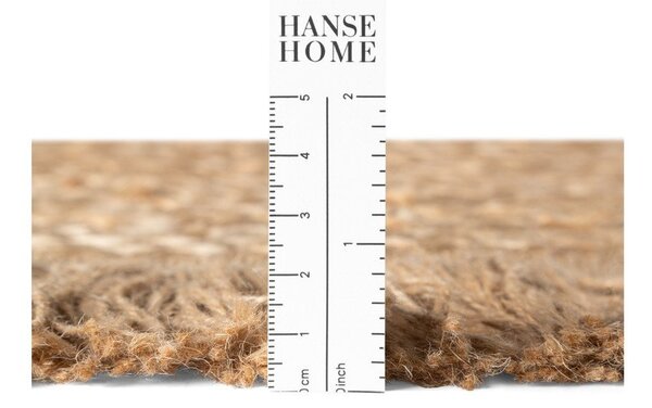 Oboustranný/ručně tkaný jutový kulatý koberec v přírodní barvě ø 150 cm Nuru – Hanse Home