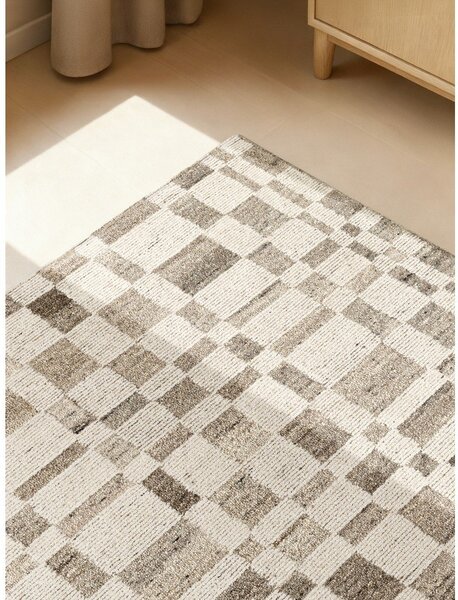 Krémový ručně tkaný vlněný koberec 80x150 cm Boho 1.0 Structa – Vikosa