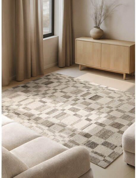 Krémový ručně tkaný vlněný koberec 80x150 cm Boho 1.0 Structa – Vikosa