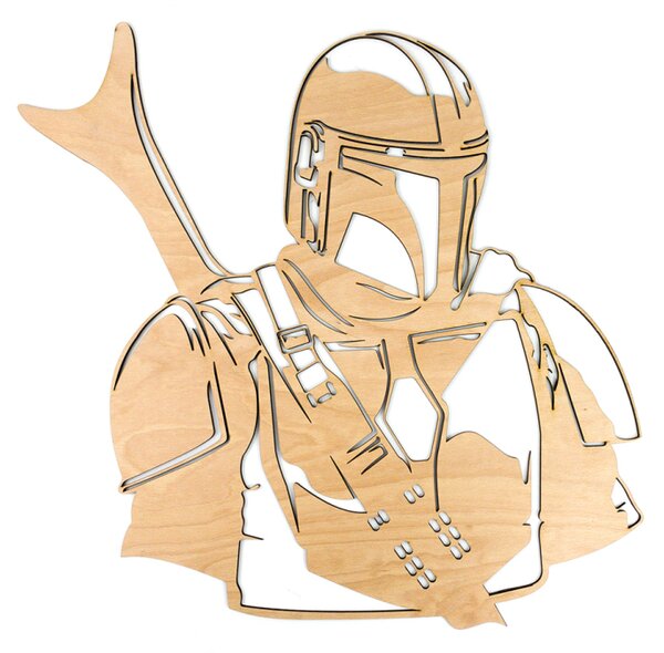 Dřevěná dekorace Star Wars Mandalorian