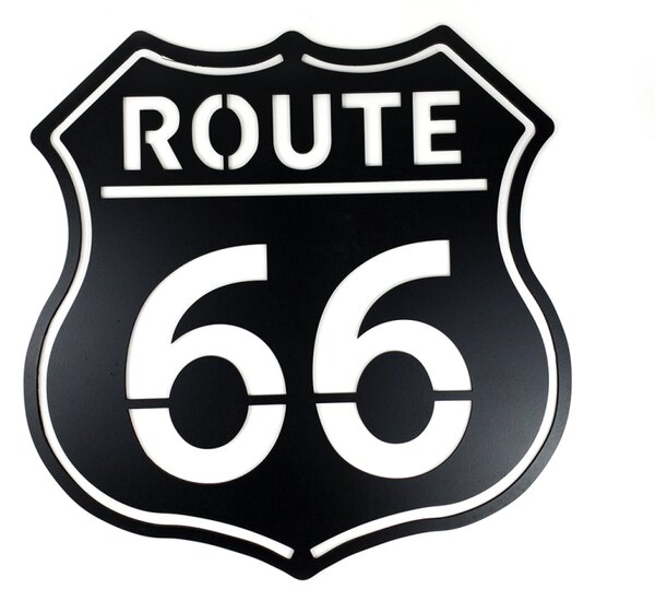 Dřevěná dekorace Route 66 černá