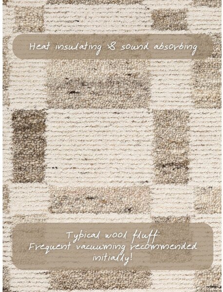 Krémový ručně tkaný vlněný koberec 80x150 cm Boho 1.0 Structa – Vikosa