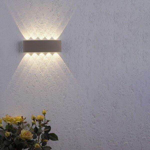 PN 9489-39 LED nástěnné svítidlo CARLO, písková barva, IP54, světlo nahoru a dolu, 3000K - PAUL NEUHAUS