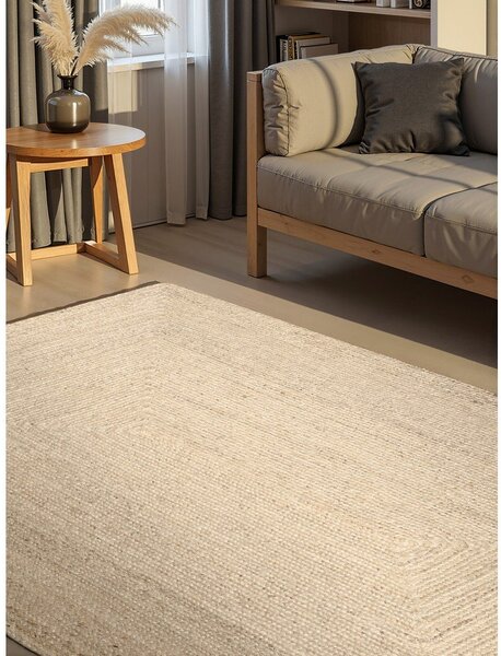 Krémový oboustranný/ručně tkaný jutový koberec 80x150 cm Juno – Hanse Home