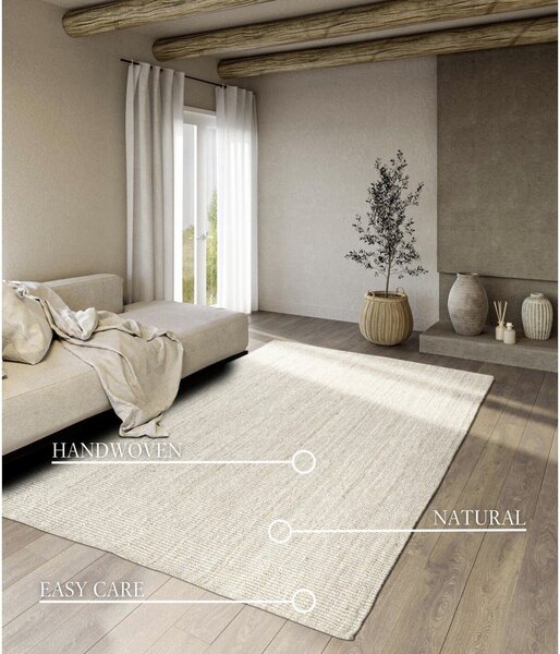 Bílý oboustranný/ručně tkaný jutový koberec 120x170 cm Rosalie – Villeroy&Boch