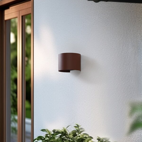 Venkovní svítidla Lindby, Dara, stmívatelné, Hnědá / Rezavá, Balkon, Hliník, Moderní