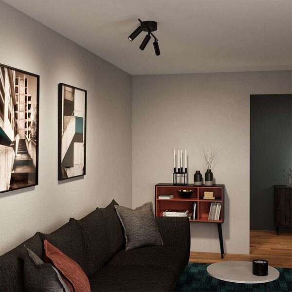 Stropní Lampa Herstal, Černá, Obývací pokoj, Kov