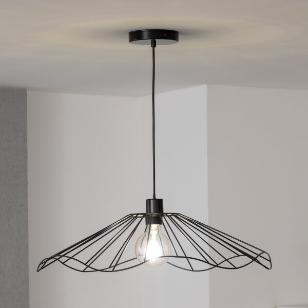 Brilagi - LED Lustr na lanku CERIA WIRE 1xE27/40W/230V pr. 60 cm černá