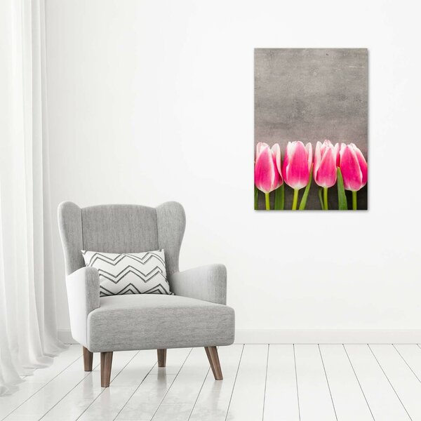Vertikální Foto obraz na plátně Růžové tulipány ocv-102142486
