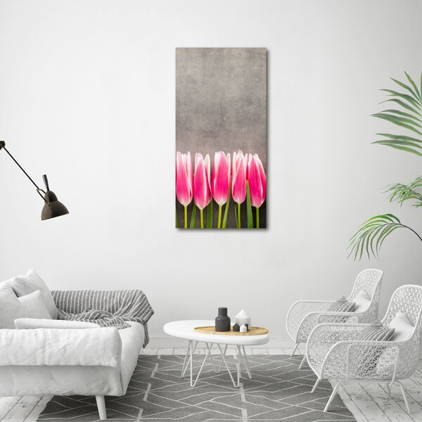 Vertikální Foto obraz na plátně Růžové tulipány ocv-102142486
