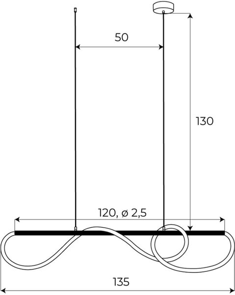 MaxLight Laguna závěsné svítidlo 1x30 W černá P0512