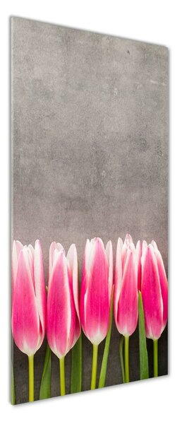 Vertikální Fotoobraz na skle Růžové tulipány osv-102142486