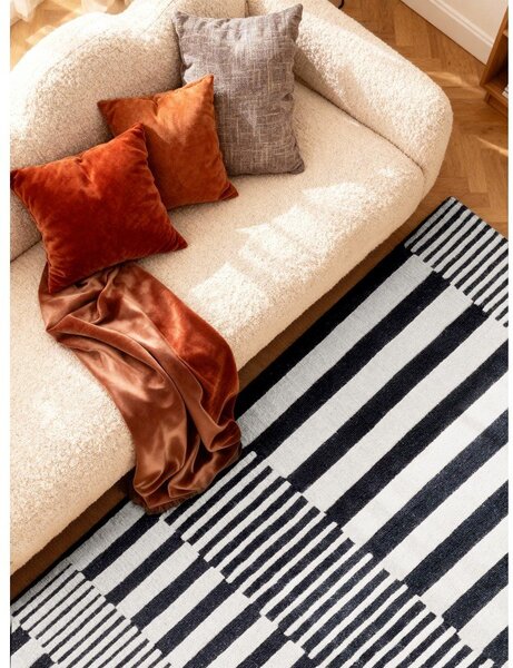 Černobílý ručně tkaný vlněný koberec 120x180 cm Stryve Pulse – Elle Decoration