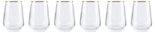 ERNESTO® Sada sklenic se zlatým okrajem, 6dílná (sklenice na vodu) (100366964004)