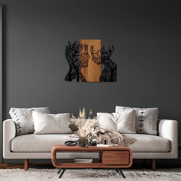 ASIR Nástěnná dekorace dřevo MUŽSKÁ A ŽENSKÁ ENERGIE 71 x 58 cm