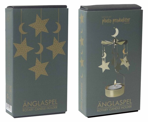 Rotující svícen Moon and Stars Gold