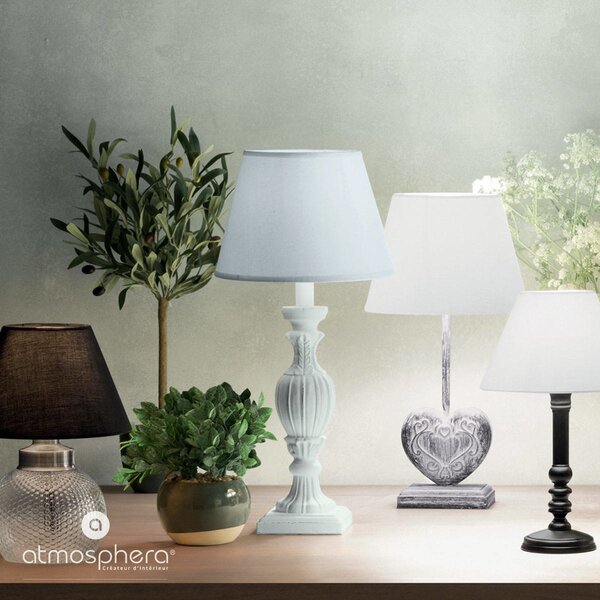 Stolní lampa PATINE BLANC se stínítkem, 55 cm