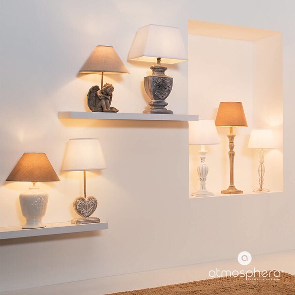 Stolní lampa PATINE BLANC se stínítkem, 55 cm