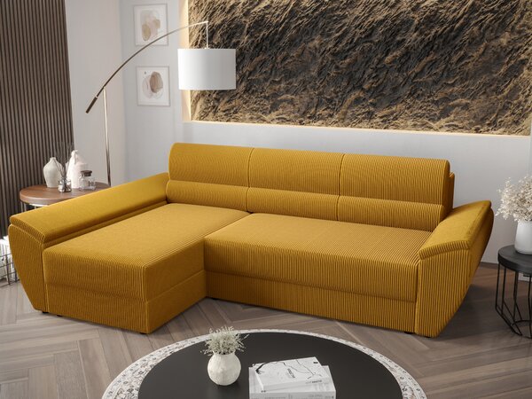HezkýNábytek.cz Rohová sedací souprava Radiant L3 (žlutá) (L). 1062245