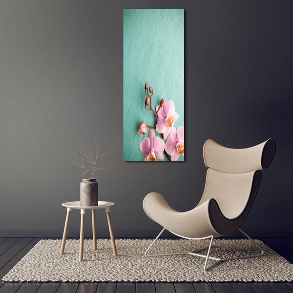 Vertikální Foto obraz na plátně Růžová orchidej ocv-102905480