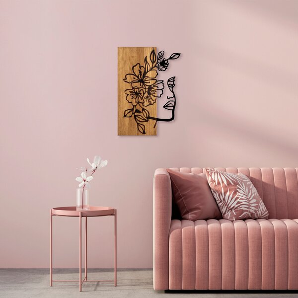 ASIR Nástěnná dekorace dřevo KVĚTINOVÝ OBLIČEJ 40 x 58 cm