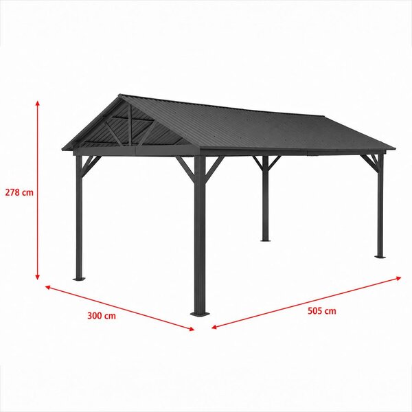 Hliníková pergola Avenberg PAVILIO 5x3m černá