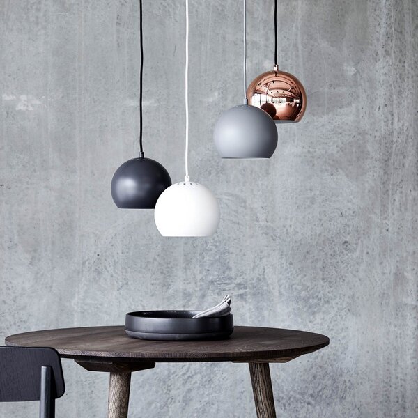 Závěsná svítidlo FRANDSEN, Ball, stmívatelné, Šedá, Obývací pokoj, Kov, Design