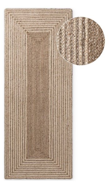 Oboustranný/ručně tkaný jutový běhoun ve světle přírodní barvě/v tmavě přírodní barvě 80x200 cm Juno – Hanse Home