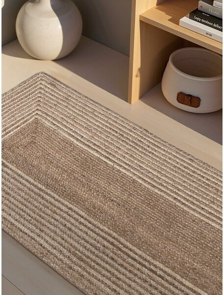 Oboustranný/ručně tkaný jutový běhoun ve světle přírodní barvě/v tmavě přírodní barvě 80x200 cm Juno – Hanse Home