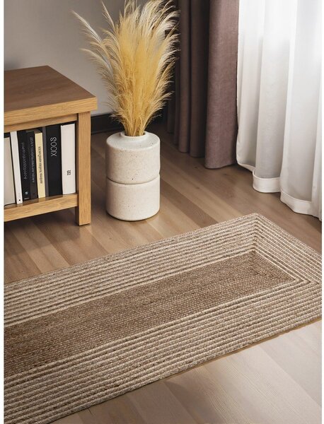 Oboustranný/ručně tkaný jutový běhoun ve světle přírodní barvě/v tmavě přírodní barvě 80x200 cm Juno – Hanse Home