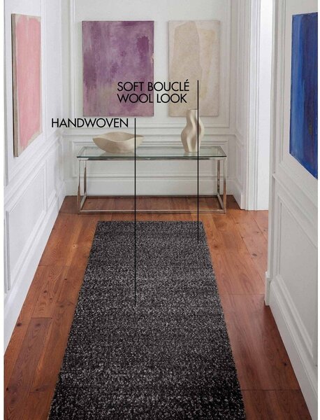 Tmavě šedý ručně tkaný běhoun 80x300 cm Notting Hill Portobello – Ted Baker